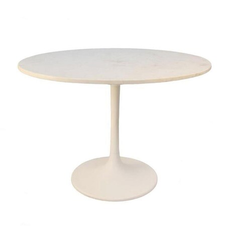 Carolina Cottage 40 in. Enzo Round Marble Top Dining Table, White Top with White Base MT4040-WHT